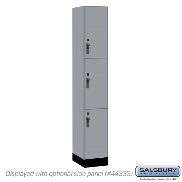 Salsbury 12" Wide Premier Wood Locker - Triple Tier - 1 Wide - 6 Feet High - 18" Deep - Skyline Walnut - Hasp