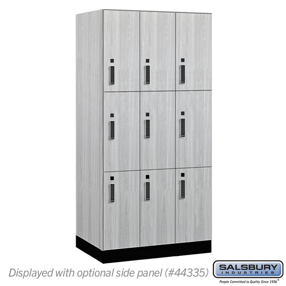Salsbury 12" Wide Premier Wood Locker - Triple Tier - 3 Wide - 6 Feet High - 21" Deep - Electronic Locks Salsbury 12" Wide Premier Wood Locker - Triple Tier - 3 Wide - 6 Feet High - 21" Deep - Electronic Locks