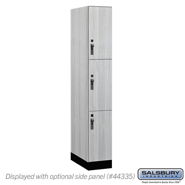 Salsbury 12" Wide Premier Wood Locker - Triple Tier - 1 Wide - 6 Feet High - 21" Deep - Skyline Walnut - Hasp