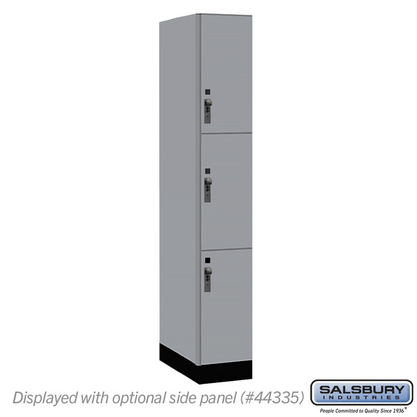 Salsbury 12" Wide Premier Wood Locker - Triple Tier - 1 Wide - 6 Feet High - 21" Deep - Skyline Walnut - Hasp