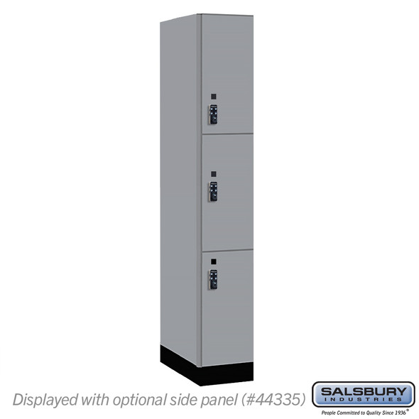 Salsbury 12" Wide Premier Wood Locker - Triple Tier - 1 Wide - 6 Feet High - 21" Deep - Skyline Walnut - Resettable Combination Locks