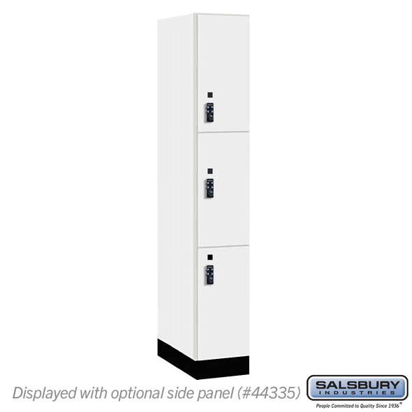 Salsbury 12" Wide Premier Wood Locker - Triple Tier - 1 Wide - 6 Feet High - 21" Deep - Skyline Walnut - Resettable Combination Locks