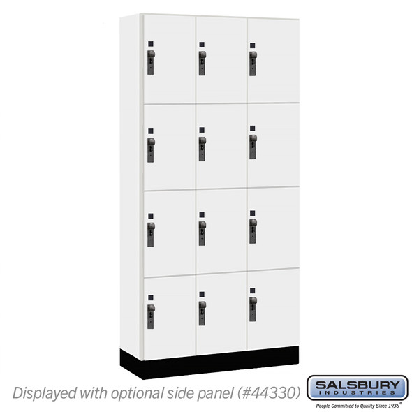 Salsbury 12" Wide Premier Wood Locker - Four Tier - 3 Wide - 6 Feet High - 15" Deep - Skyline Walnut - Hasp