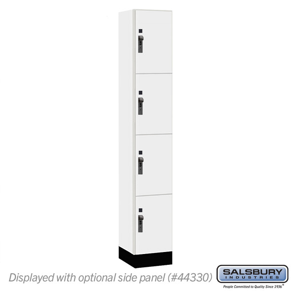 Salsbury 12" Wide Premier Wood Locker - Four Tier - 1 Wide - 6 Feet High - 15" Deep - Skyline Walnut - Hasp