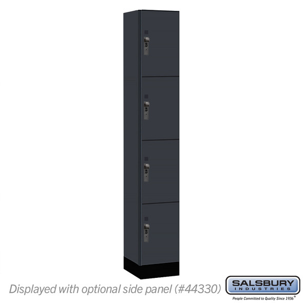 Salsbury 12" Wide Premier Wood Locker - Four Tier - 1 Wide - 6 Feet High - 15" Deep - Skyline Walnut - Hasp