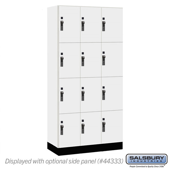 Salsbury 12" Wide Premier Wood Locker - Four Tier - 3 Wide - 6 Feet High - 18" Deep - Skyline Walnut - Hasp