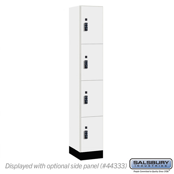 Salsbury 12" Wide Premier Wood Locker - Four Tier - 1 Wide - 6 Feet High - 18" Deep - Skyline Walnut - Resettable Combination Locks