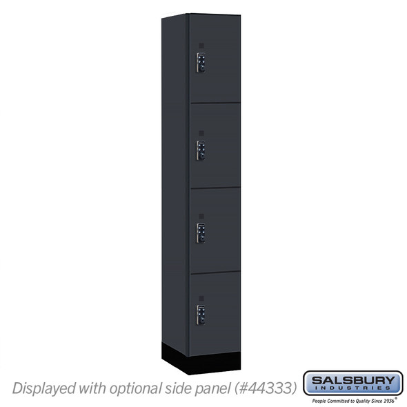 Salsbury 12" Wide Premier Wood Locker - Four Tier - 1 Wide - 6 Feet High - 18" Deep - Skyline Walnut - Resettable Combination Locks