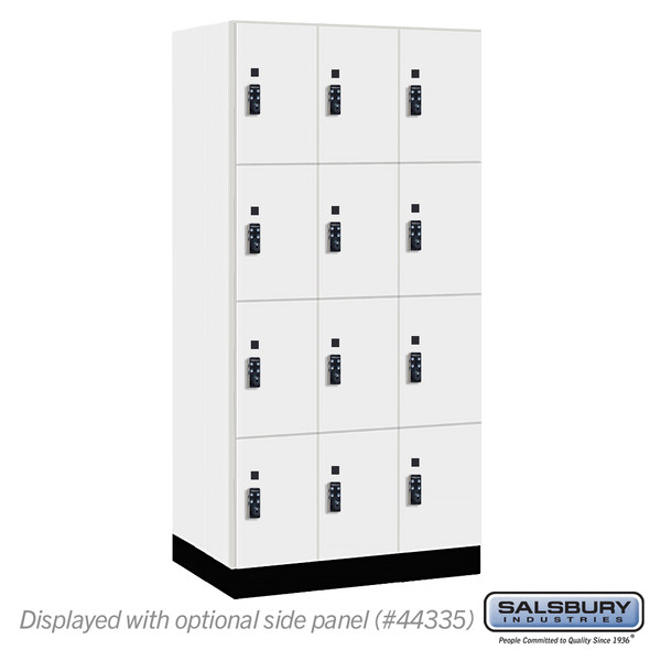 Salsbury 12" Wide Premier Wood Locker - Four Tier - 3 Wide - 6 Feet High - 21" Deep - Skyline Walnut - Resettable Combination Locks