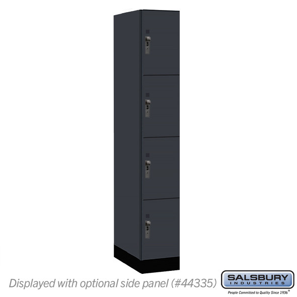 Salsbury 12" Wide Premier Wood Locker - Four Tier - 1 Wide - 6 Feet High - 21" Deep - Skyline Walnut - Hasp