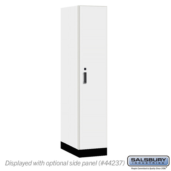 Salsbury 15" Wide Premier Wood Locker - Single Tier - 1 Wide - 6 Feet High - 24" Deep - Silver Teak - Electronic Locks