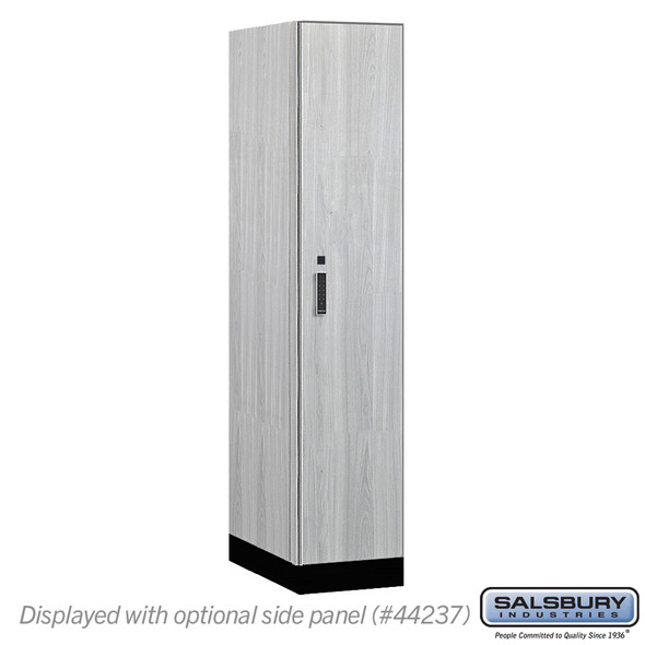 Salsbury 15" Wide Premier Wood Locker - Single Tier - 1 Wide - 6 Feet High - 24" Deep - Silver Teak - Electronic Locks