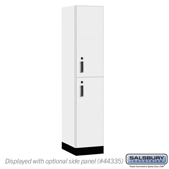 Salsbury 15" Wide Premier Wood Locker - Double Tier - 1 Wide - 6 Feet High - 21" Deep - Silver Teak - Electronic Locks