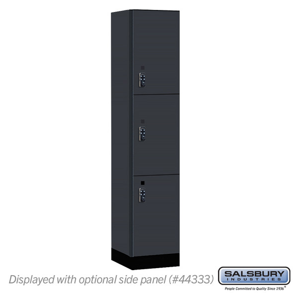 Salsbury 15" Wide Premier Wood Locker - Triple Tier - 1 Wide - 6 Feet High - 18" Deep - Skyline Walnut - Resettable Combination Locks