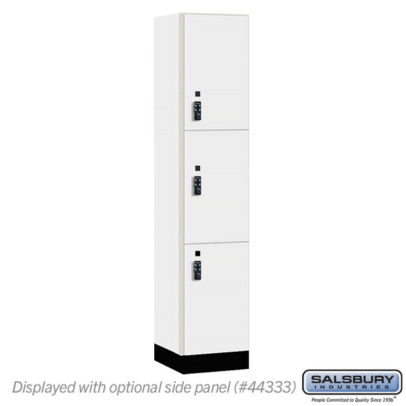 Salsbury 15" Wide Premier Wood Locker - Triple Tier - 1 Wide - 6 Feet High - 18" Deep - Skyline Walnut - Resettable Combination Locks