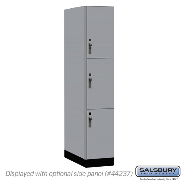 Salsbury 15" Wide Premier Wood Locker - Triple Tier - 1 Wide - 6 Feet High - 24" Deep - Arctic White - Hasp