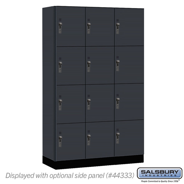 Salsbury 15" Wide Premier Wood Locker - Four Tier - 3 Wide - 6 Feet High - 18" Deep - Arctic White - Hasp