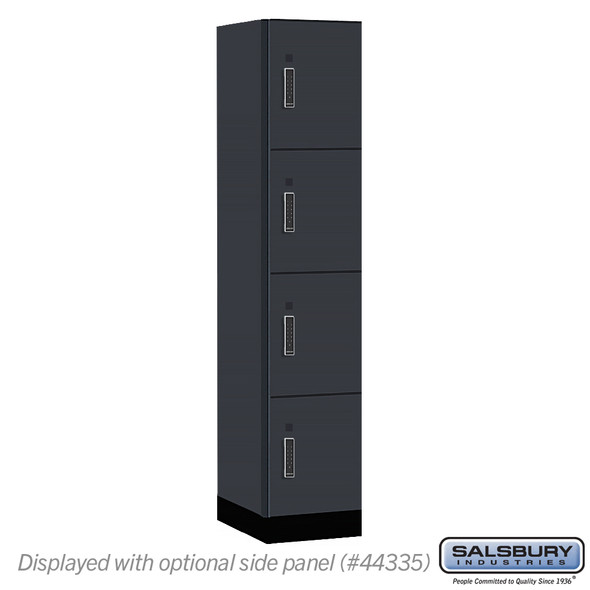 Salsbury 15" Wide Premier Wood Locker - Four Tier - 1 Wide - 6 Feet High - 21" Deep - Arctic White - Electronic Locks