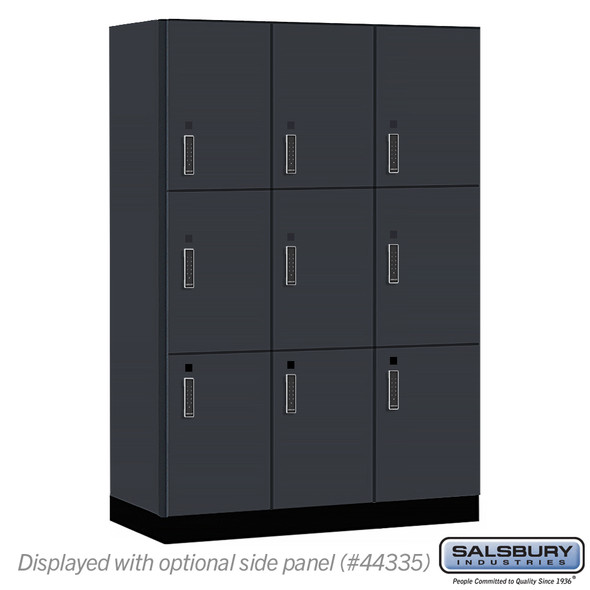 Salsbury 18" Wide Premier Wood Locker - Triple Tier - 3 Wide - 6 Feet High - 21" Deep - Arctic White - Electronic Locks