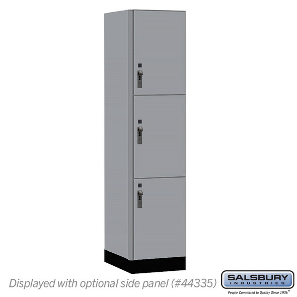 Salsbury 18" Wide Premier Wood Locker - Triple Tier - 1 Wide - 6 Feet High - 21" Deep - Arctic White - Hasp