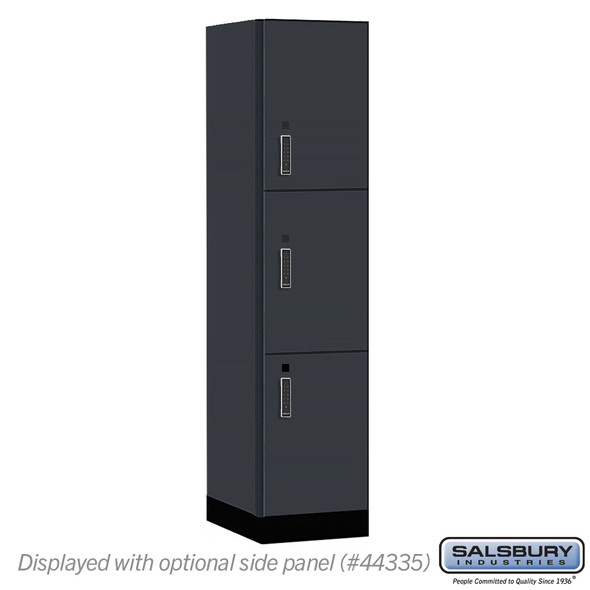 Salsbury 18" Wide Premier Wood Locker - Triple Tier - 1 Wide - 6 Feet High - 21" Deep - Arctic White - Electronic Locks