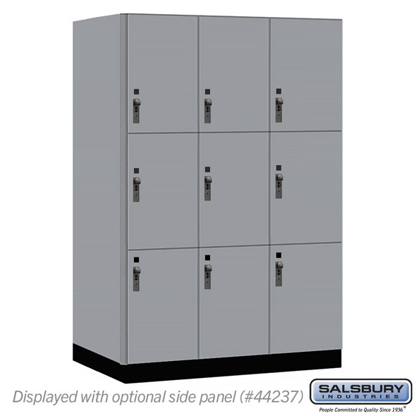 Salsbury 18" Wide Premier Wood Locker - Triple Tier - 3 Wide - 6 Feet High - 24" Deep - Arctic White - Hasp