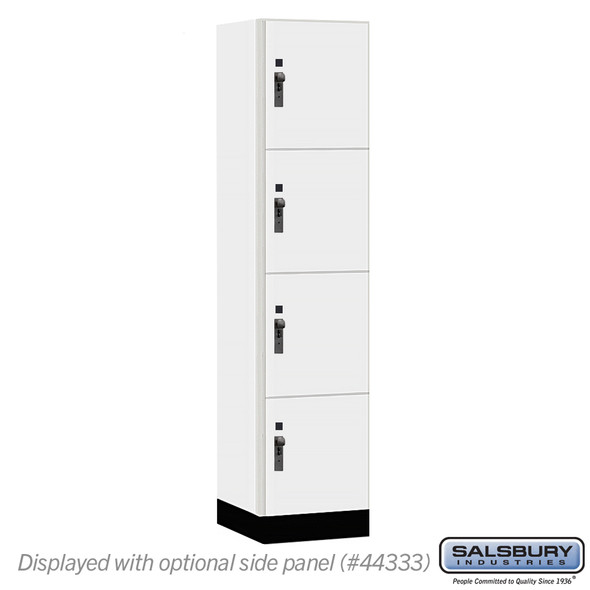 Salsbury 18" Wide Premier Wood Locker - Four Tier - 1 Wide - 6 Feet High - 18" Deep - Arctic White - Hasp