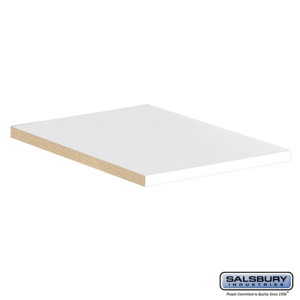 Salsbury Compartment Shelf - for 15 Inches Wide - 24 Inch Deep Premier Wood Locker - Full Depth - Arctic White Edgebanding