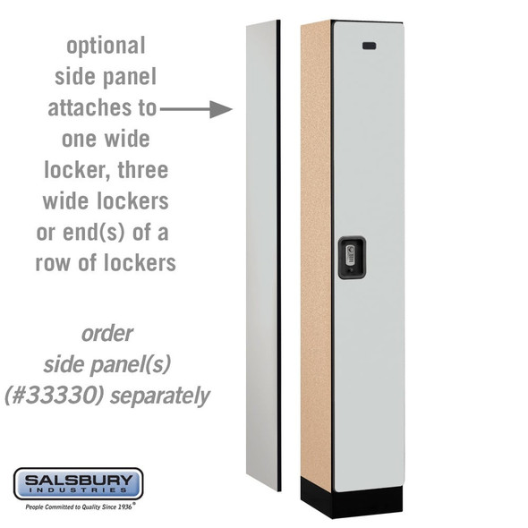 Salsbury 12" Wide Single Tier Designer Wood Locker - 1 Wide - 6 Feet High - 15 Inches Deep - Gray - Silver Resettable Combination Locks