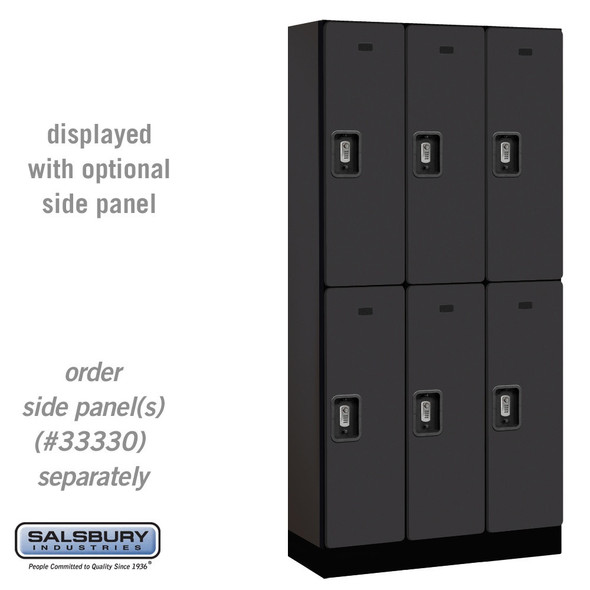 Salsbury 12" Wide Double Tier Designer Wood Locker - 3 Wide - 6 Feet High - 15 Inches Deep - - Electronic Locks Salsbury 12" Wide Double Tier Designer Wood Locker - 3 Wide - 6 Feet High - 15 Inches Deep - - Electronic Locks