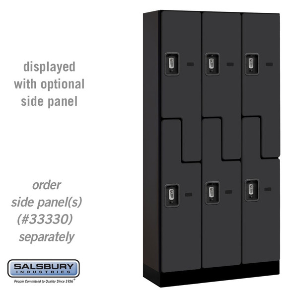 Salsbury 12" Wide Double Tier 'S' Style Designer Wood Locker - 3 Wide - 6 Feet High - 18 Inches Deep - - Resettable Combination Locks Salsbury 12" Wide Double Tier 'S' Style Designer Wood Locker - 3 Wide - 6 Feet High - 18 Inches Deep - - Resettable Combination Locks