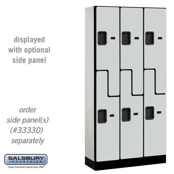 Salsbury 12" Wide Double Tier 'S' Style Designer Wood Locker - 3 Wide - 6 Feet High - 18 Inches Deep - - Resettable Combination Locks Salsbury 12" Wide Double Tier 'S' Style Designer Wood Locker - 3 Wide - 6 Feet High - 18 Inches Deep - - Resettable Combination Locks