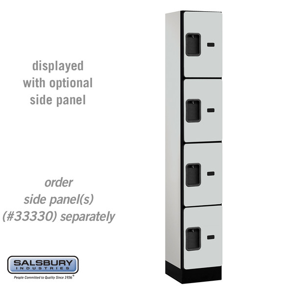 Salsbury 12" Wide Four Tier Designer Wood Locker - 1 Wide - 5 Feet High - 15 Inches Deep - - Resettable Combination Locks Salsbury 12" Wide Four Tier Designer Wood Locker - 1 Wide - 5 Feet High - 15 Inches Deep - - Resettable Combination Locks