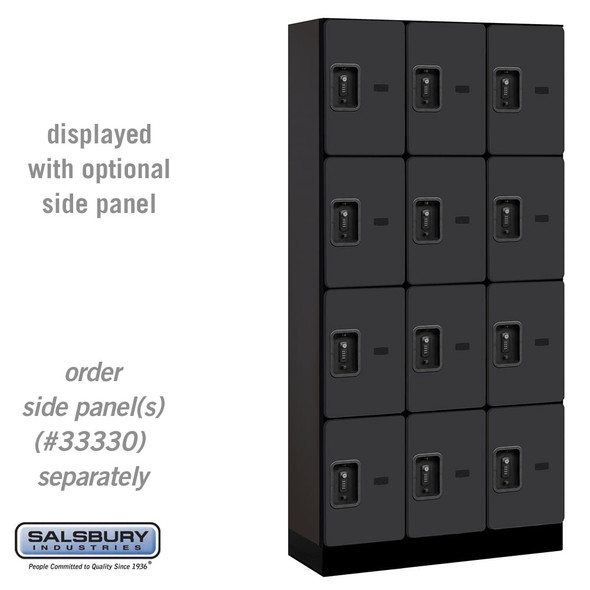 Salsbury 12" Wide Four Tier Designer Wood Locker - 3 Wide - 6 Feet High - 18 Inches Deep - - Resettable Combination Locks Salsbury 12" Wide Four Tier Designer Wood Locker - 3 Wide - 6 Feet High - 18 Inches Deep - - Resettable Combination Locks