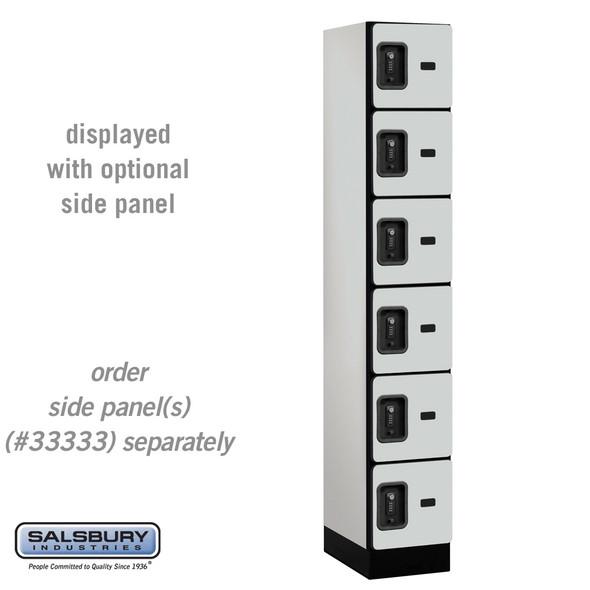 Salsbury 12" Wide Six Tier Box Style Designer Wood Locker - 1 Wide - 6 Feet High - 18 Inches Deep - - Electronic Locks