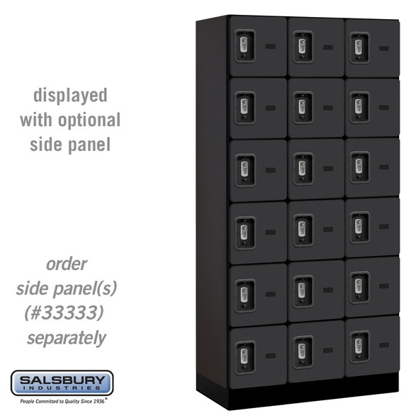 Salsbury 12" Wide Five Tier Box Style Designer Wood Locker - 3 Wide - 5 Feet High - 21 Inches Deep - - Electronic Locks