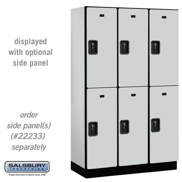 Salsbury 15" Wide Double Tier Designer Wood Locker - 3 Wide - 6 Feet High - 18 Inches Deep - - Electronic Locks Salsbury 15" Wide Double Tier Designer Wood Locker - 3 Wide - 6 Feet High - 18 Inches Deep - - Electronic Locks