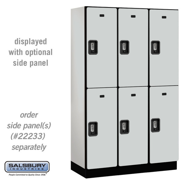 Salsbury 15" Wide Double Tier Designer Wood Locker - 3 Wide - 6 Feet High - 24 Inches Deep - - Electronic Locks Salsbury 15" Wide Double Tier Designer Wood Locker - 3 Wide - 6 Feet High - 24 Inches Deep - - Electronic Locks