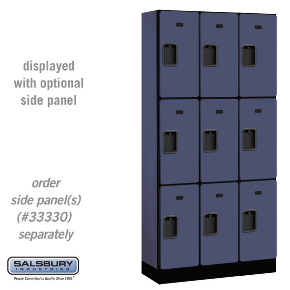 Salsbury 12" Wide Triple Tier Designer Wood Locker - 3 Wide - 6 Feet High - 21 Inches Deep - Hasps Salsbury 12" Wide Triple Tier Designer Wood Locker - 3 Wide - 6 Feet High - 21 Inches Deep - Hasps