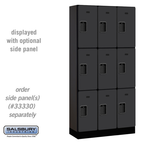 Salsbury 12" Wide Triple Tier Designer Wood Locker - 3 Wide - 5 Feet High - 21 Inches Deep - Hasps Salsbury 12" Wide Triple Tier Designer Wood Locker - 3 Wide - 5 Feet High - 21 Inches Deep - Hasps