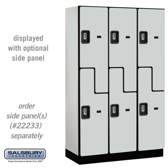 Salsbury 15" Wide Double Tier 'S' Style Designer Wood Locker - 3 Wide - 6 Feet High - 18 Inches Deep - - Electronic Locks Salsbury 15" Wide Double Tier 'S' Style Designer Wood Locker - 3 Wide - 6 Feet High - 18 Inches Deep - - Electronic Locks