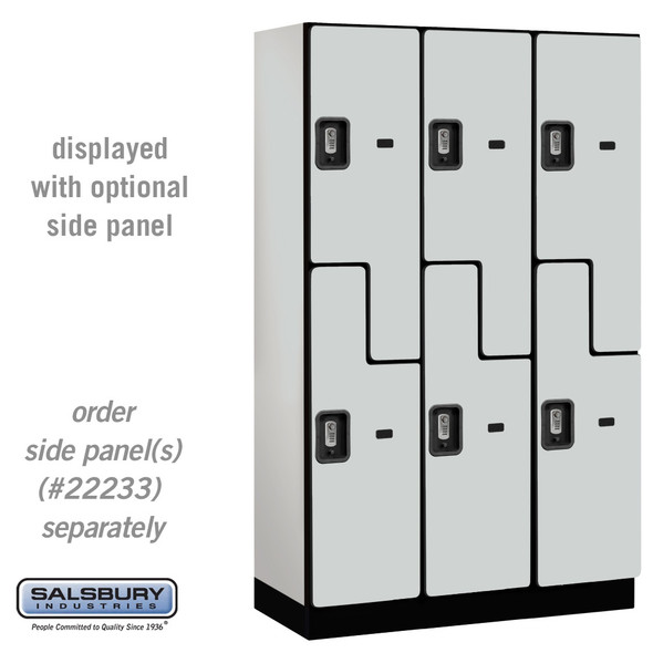 Salsbury 15" Wide Double Tier 'S' Style Designer Wood Locker - 3 Wide - 6 Feet High - 21 Inches Deep - - Resettable Combination Locks Salsbury 15" Wide Double Tier 'S' Style Designer Wood Locker - 3 Wide - 6 Feet High - 21 Inches Deep - - Resettable Combination Locks