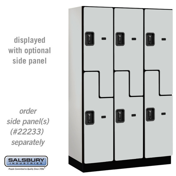 Salsbury 15" Wide Double Tier 'S' Style Designer Wood Locker - 3 Wide - 6 Feet High - 21 Inches Deep - - Electronic Locks Salsbury 15" Wide Double Tier 'S' Style Designer Wood Locker - 3 Wide - 6 Feet High - 21 Inches Deep - - Electronic Locks