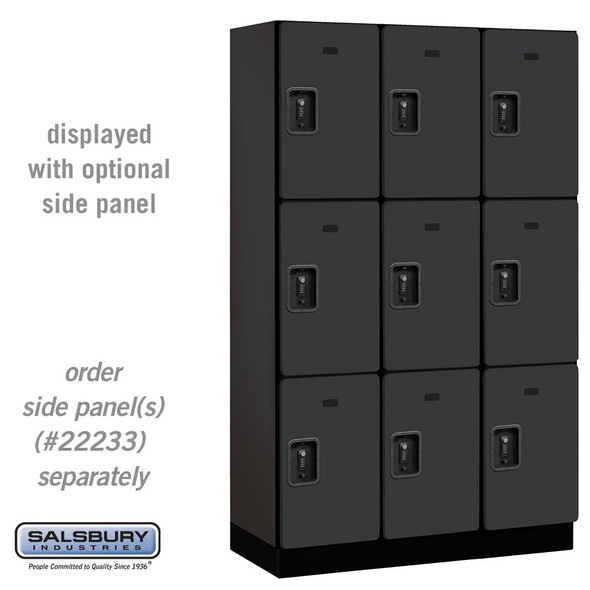 Salsbury 15" Wide Triple Tier Designer Wood Locker - 3 Wide - 6 Feet High - 24 Inches Deep - Electronic Locks Salsbury 15" Wide Triple Tier Designer Wood Locker - 3 Wide - 6 Feet High - 24 Inches Deep - Electronic Locks