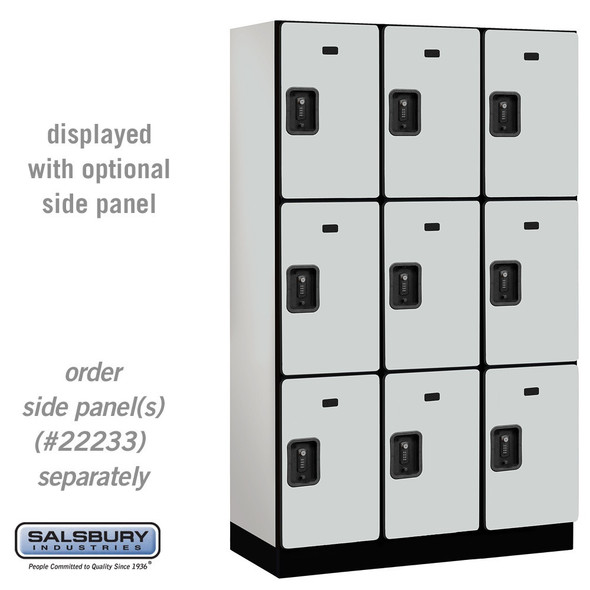 Salsbury 15" Wide Four Tier Designer Wood Locker - 3 Wide - 6 Feet High - 21 Inches Deep - Electronic Locks Salsbury 15" Wide Four Tier Designer Wood Locker - 3 Wide - 6 Feet High - 21 Inches Deep - Electronic Locks