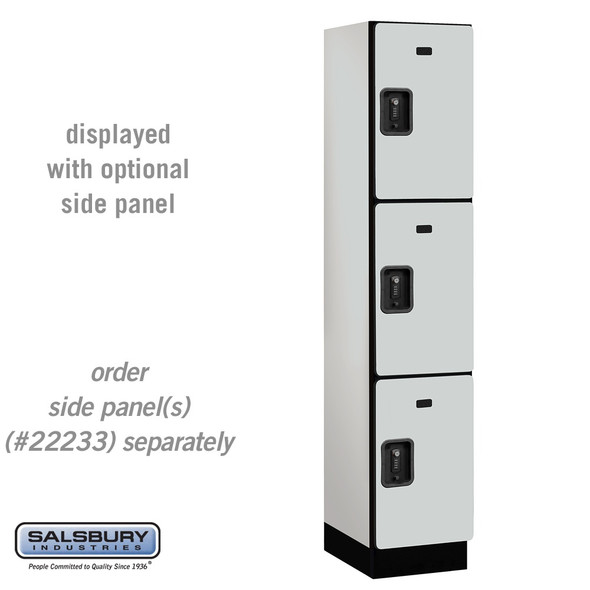 Salsbury 15" Wide Four Tier Designer Wood Locker - 1 Wide - 6 Feet High - 21 Inches Deep - Resettable Combination Locks Salsbury 15" Wide Four Tier Designer Wood Locker - 1 Wide - 6 Feet High - 21 Inches Deep - Resettable Combination Locks