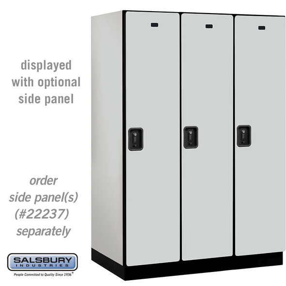 Salsbury 18" Wide Single Tier Designer Wood Locker - 3 Wide - 6 Feet High - 18 Inches Deep - - Resettable Combination Locks Salsbury 18" Wide Single Tier Designer Wood Locker - 3 Wide - 6 Feet High - 18 Inches Deep - - Resettable Combination Locks