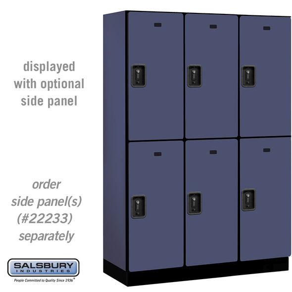 Salsbury 18" Wide Double Tier Designer Wood Locker - 3 Wide - 6 Feet High - 21 Inches Deep - - Resettable Combination Locks Salsbury 18" Wide Double Tier Designer Wood Locker - 3 Wide - 6 Feet High - 21 Inches Deep - - Resettable Combination Locks