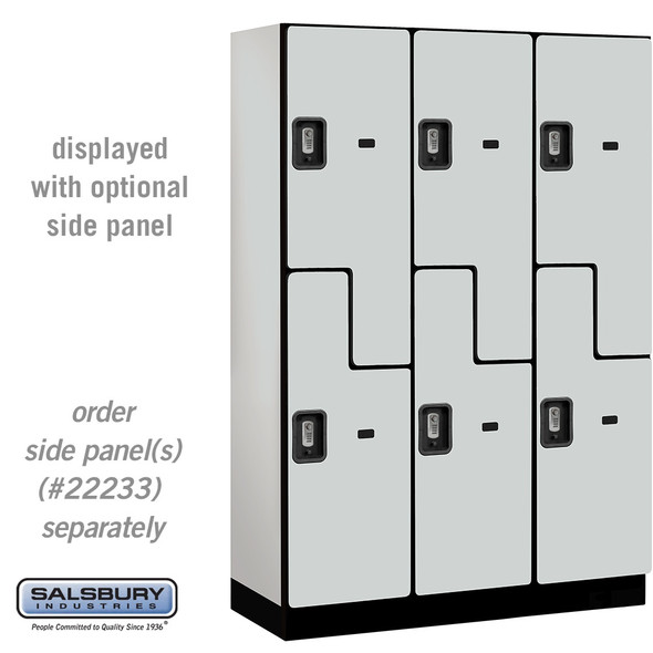 Salsbury 18" Wide Double Tier 'S' Style Designer Wood Locker - 3 Wide - 6 Feet High - 18 Inches Deep - - Resettable Combination Locks Salsbury 18" Wide Double Tier 'S' Style Designer Wood Locker - 3 Wide - 6 Feet High - 18 Inches Deep - - Resettable Combination Locks