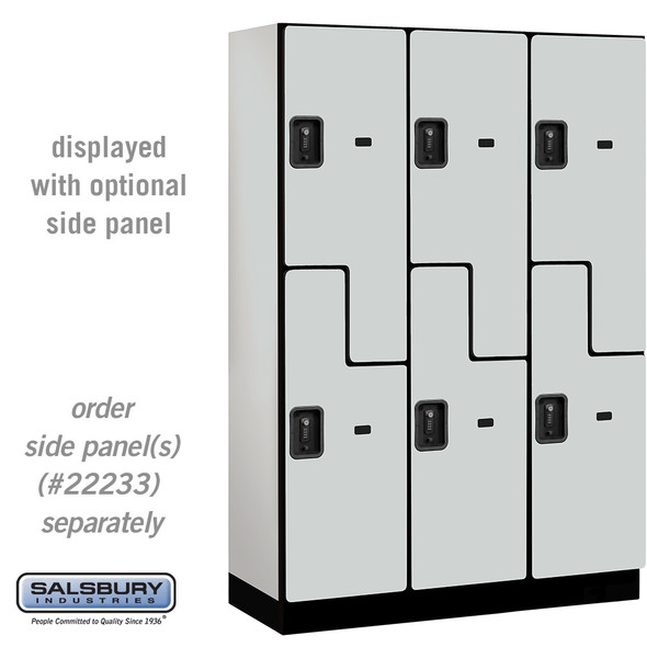 Salsbury 18" Wide Double Tier 'S' Style Designer Wood Locker - 3 Wide - 6 Feet High - 24 Inches Deep - - Resettable Combination Locks Salsbury 18" Wide Double Tier 'S' Style Designer Wood Locker - 3 Wide - 6 Feet High - 24 Inches Deep - - Resettable Combination Locks